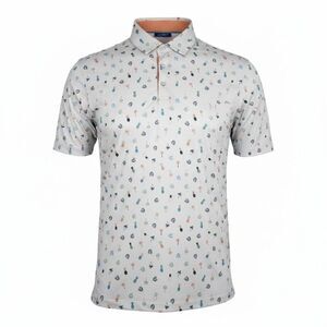 Devereux Golf Polo Shirt Mens XL Pineapple Tropical Performance Stretch White